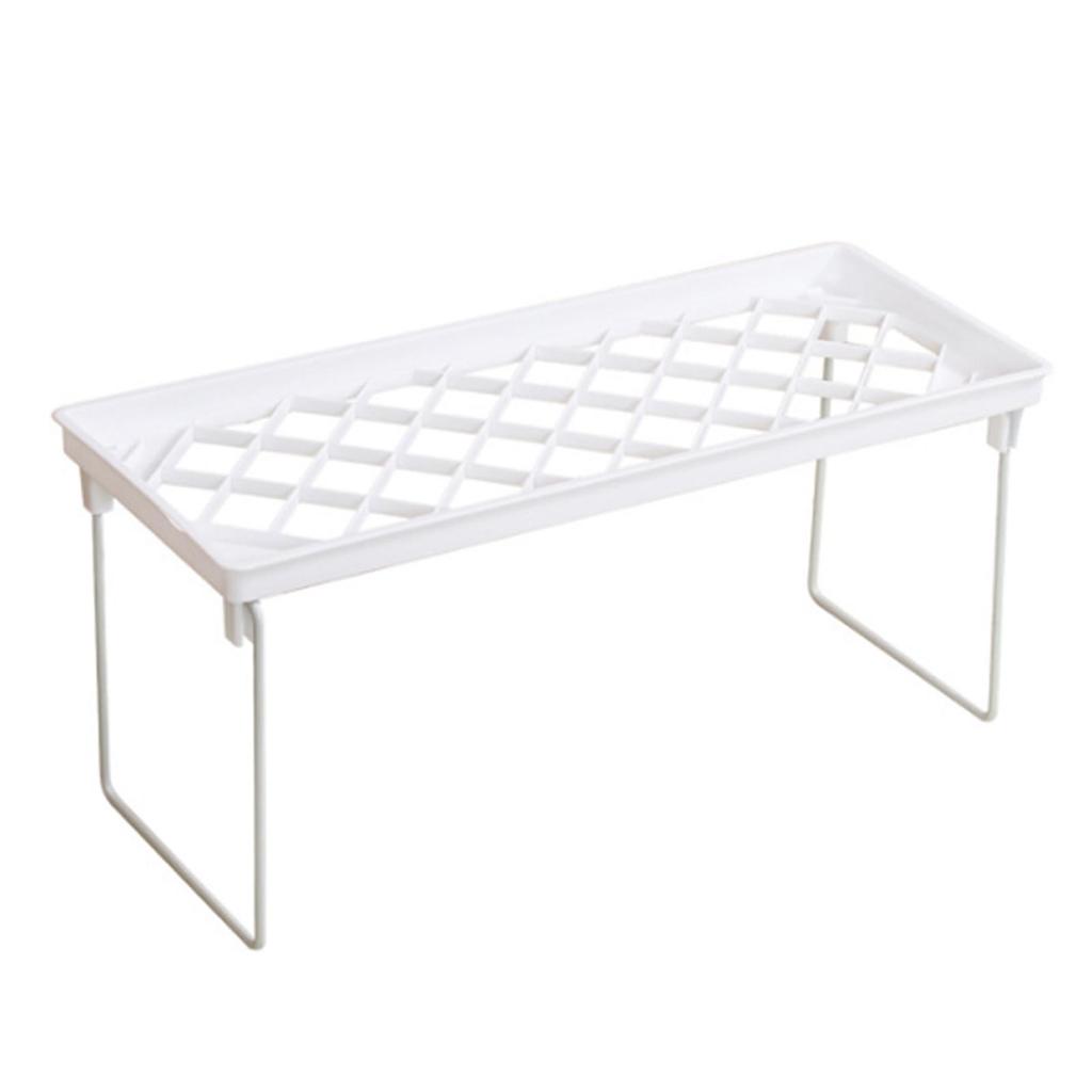 Kitchen Stacking Shelf Plastic and Metal Multifunctional Stackable Kitchen Counter Shelf  
