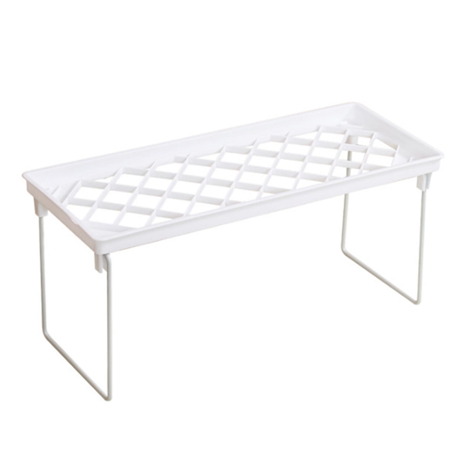Kitchen Stacking Shelf Plastic and Metal Multifunctional Stackable Kitchen Counter Shelf