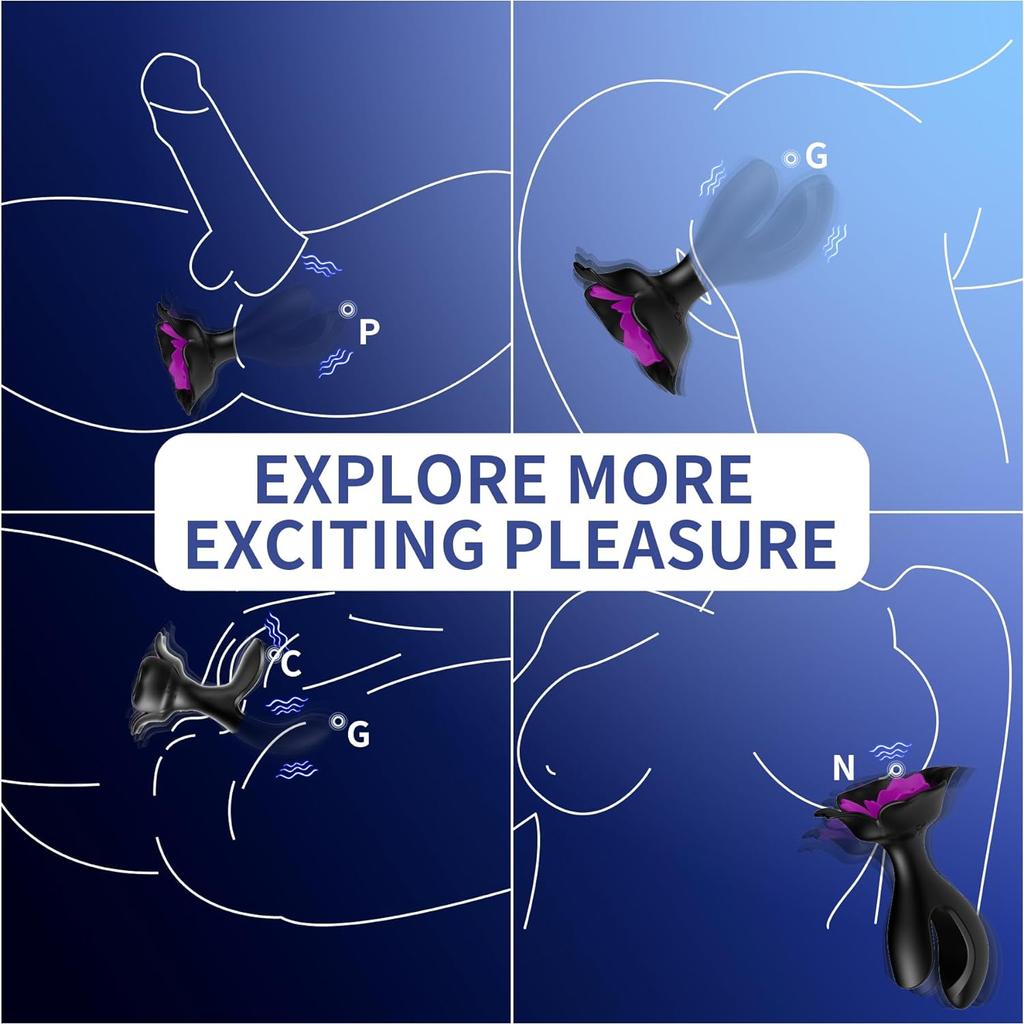 Anal Plug Vibrator Sex Toys Expanding Vibrating Butt Plug with 10 Vibration Modes Rose Toys G Spot Vibrators Anal Toys Prostate Massager Adult Toys