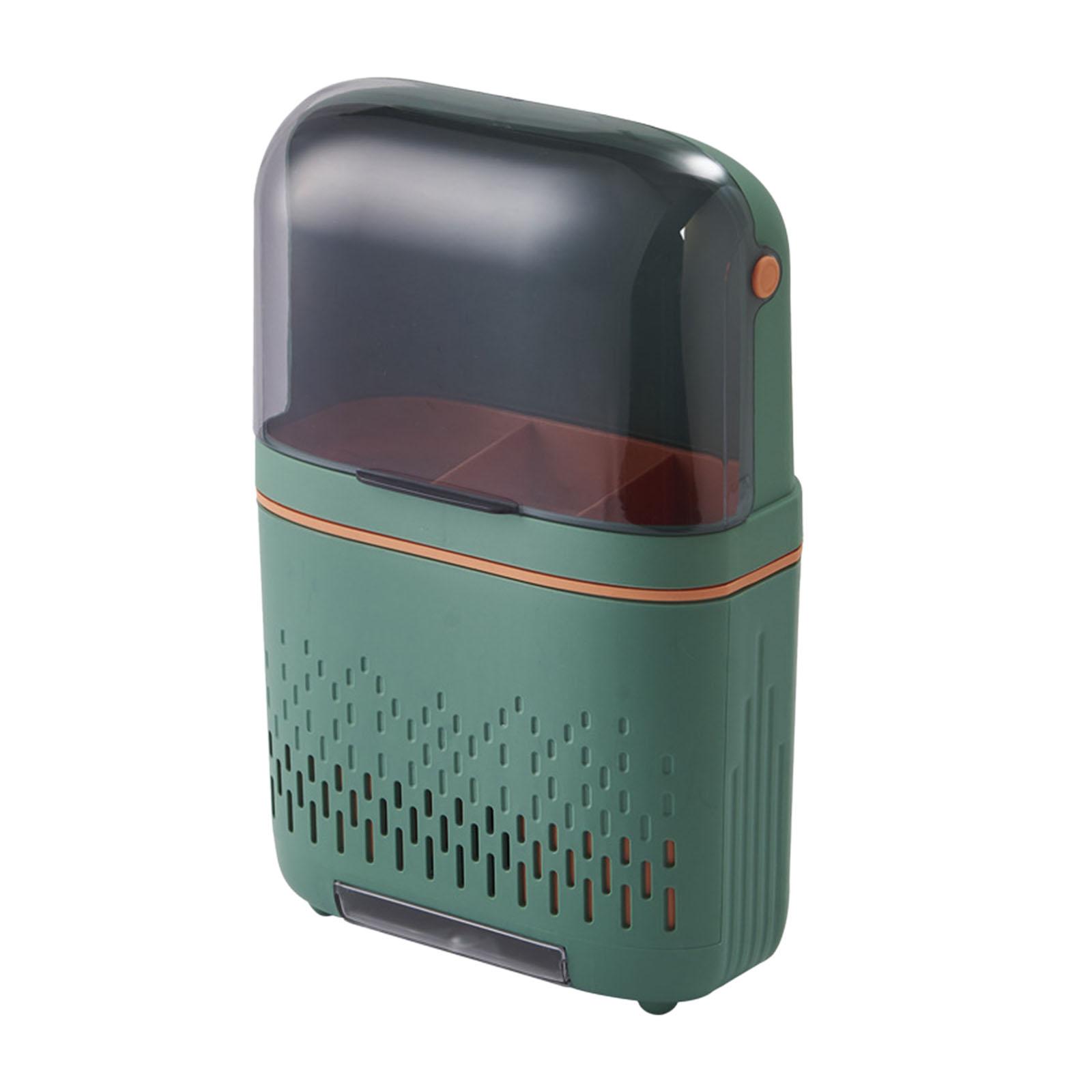 

Держатель для палочек для еды, органайзер для хранения, многофункциональный органайзер с пылезащитным покрытием, сушилка для посуды для ванной комнаты и кухни зелёный