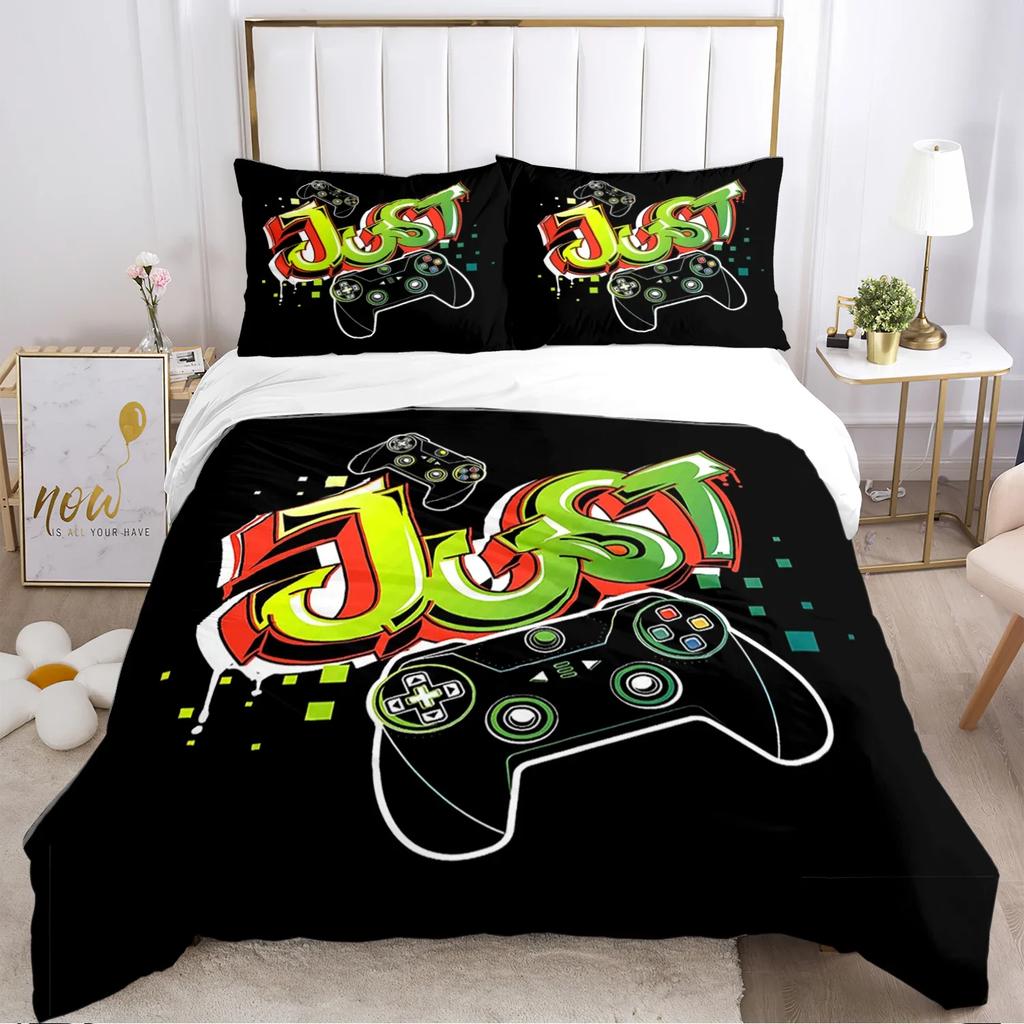 Gamer Game Controller Duvet Cover Comforter Bedding sets Soft Quilt Cover and Pillowcases for Teens Boy Single/Double/Queen/King