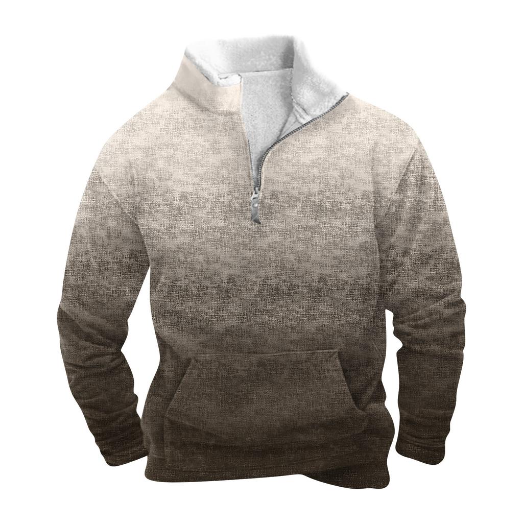 Das Herren-Sweatshirt mit Stehkragen im Frühling und Herbst ist ein Outdoor-Freizeitpullover