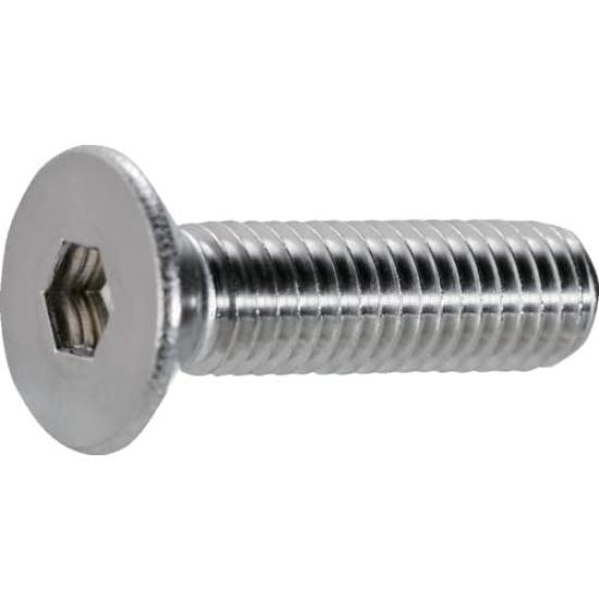 TRUSCO Hex Socket Flat Head Stainless M6 X 12 5 Packs Bolts, Steel, 40, Pieces, B129-0640, (Case Sold)