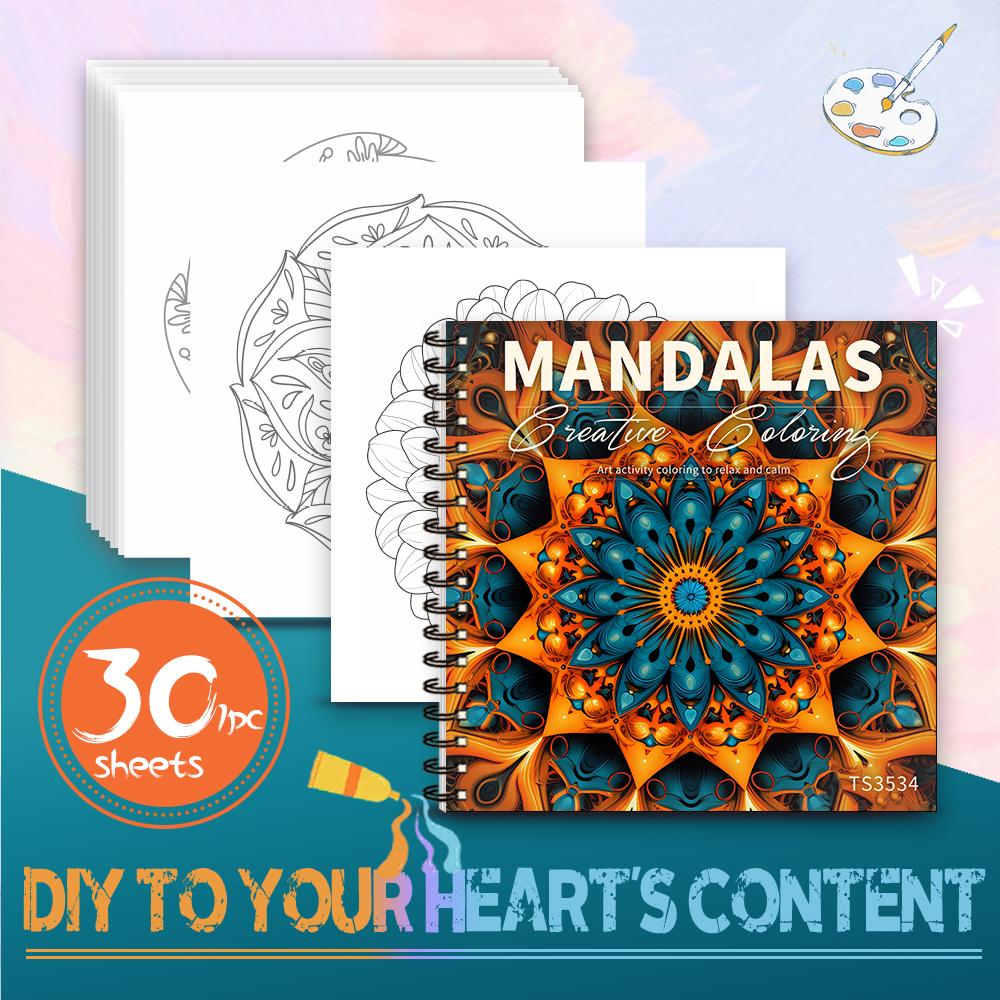 1pc, Floral Colouring Book - Teen Colouring Book - 30 Sheets, 8.3x 8.3 inches, Adult Stress Relief, Birthday, Holiday Party Gift