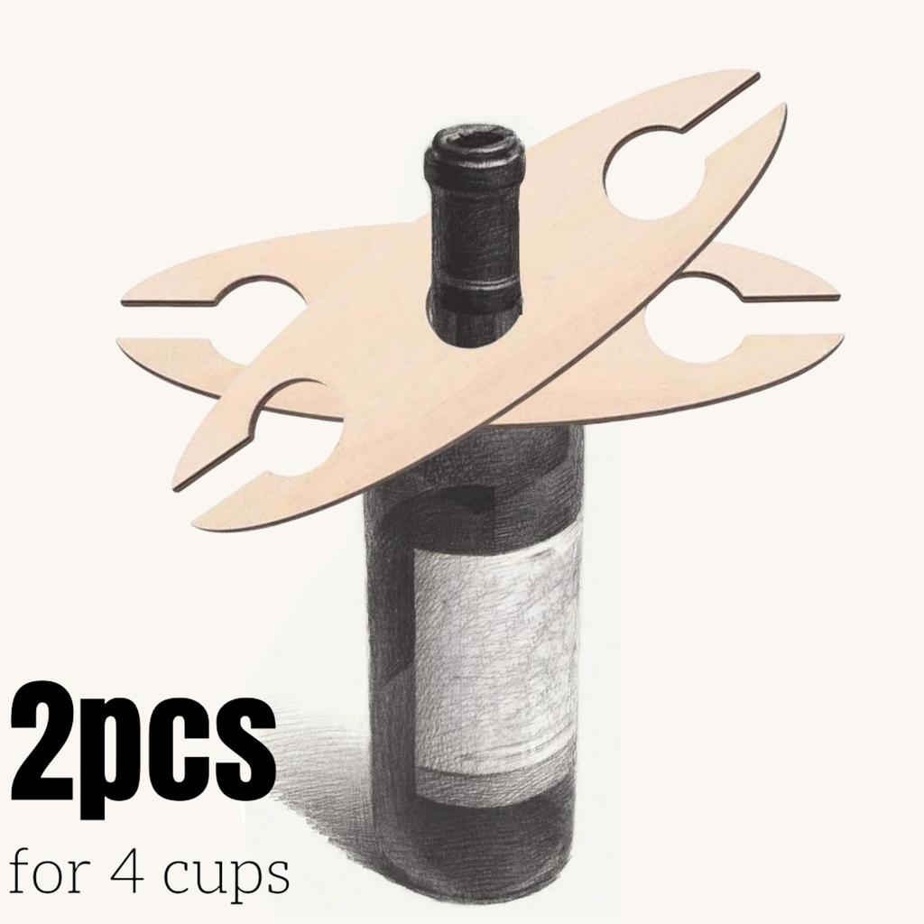 1/3pc Stackable Wooden Wine Rack Space-Saving Glass Cup Holder for Wine Enthusiasts Home Living Room Bar Display Wine Bottle Rac