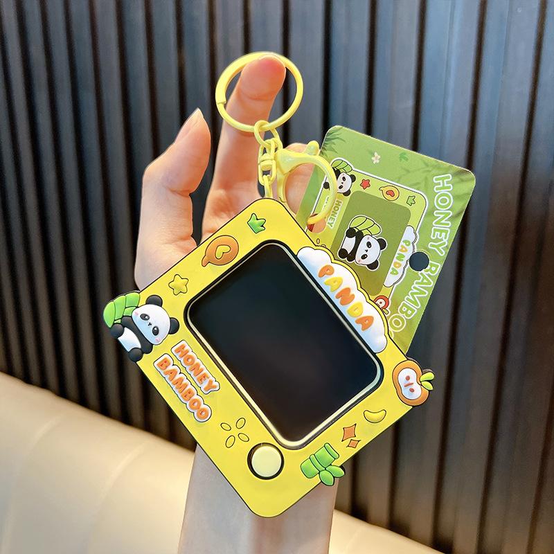 

Graffiti Creative Board Keychain Cute Animal Reusable Clearing Diy Painting Keyring Student Bag Pendant Kids Decompression Toy