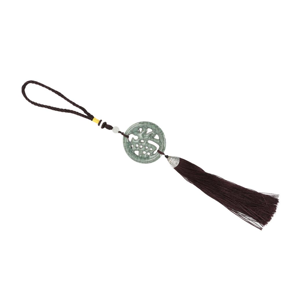 Round Keychain Porcelain Beads DIY Attractive Decorative Practical Cute Style Hanging Tassel