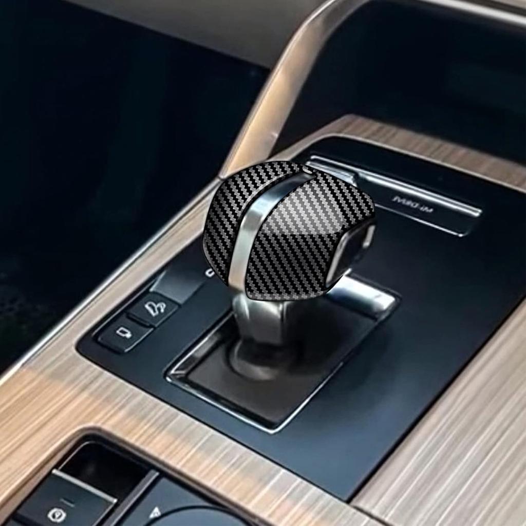 Car Gear Shift Knob Cover Automatic Transmission Lever Trim for Mazda CX-90 2024 Accessories, ABS Carbon Fiber Pattern Black (Carbon)