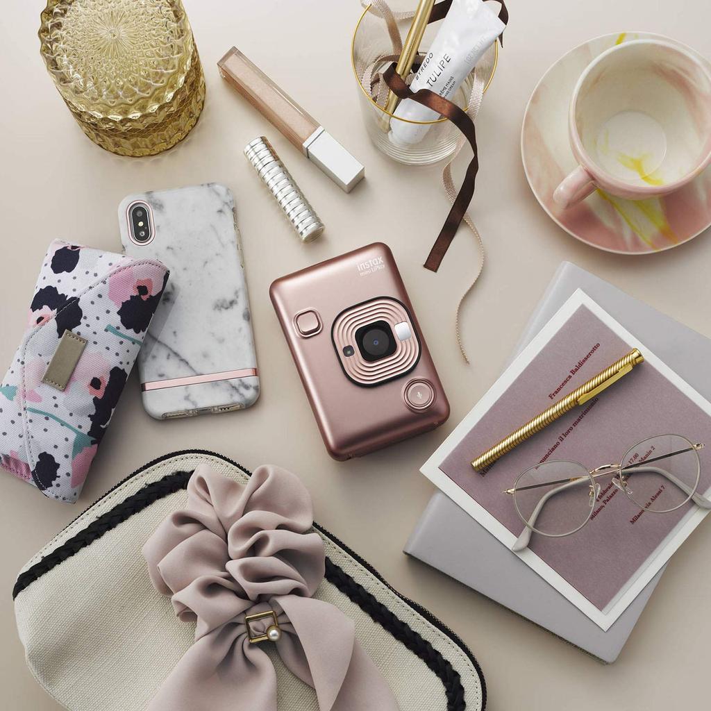 Fujifilm Instax Mini Liplay Hybrid Instant Camera (Rose Gold)