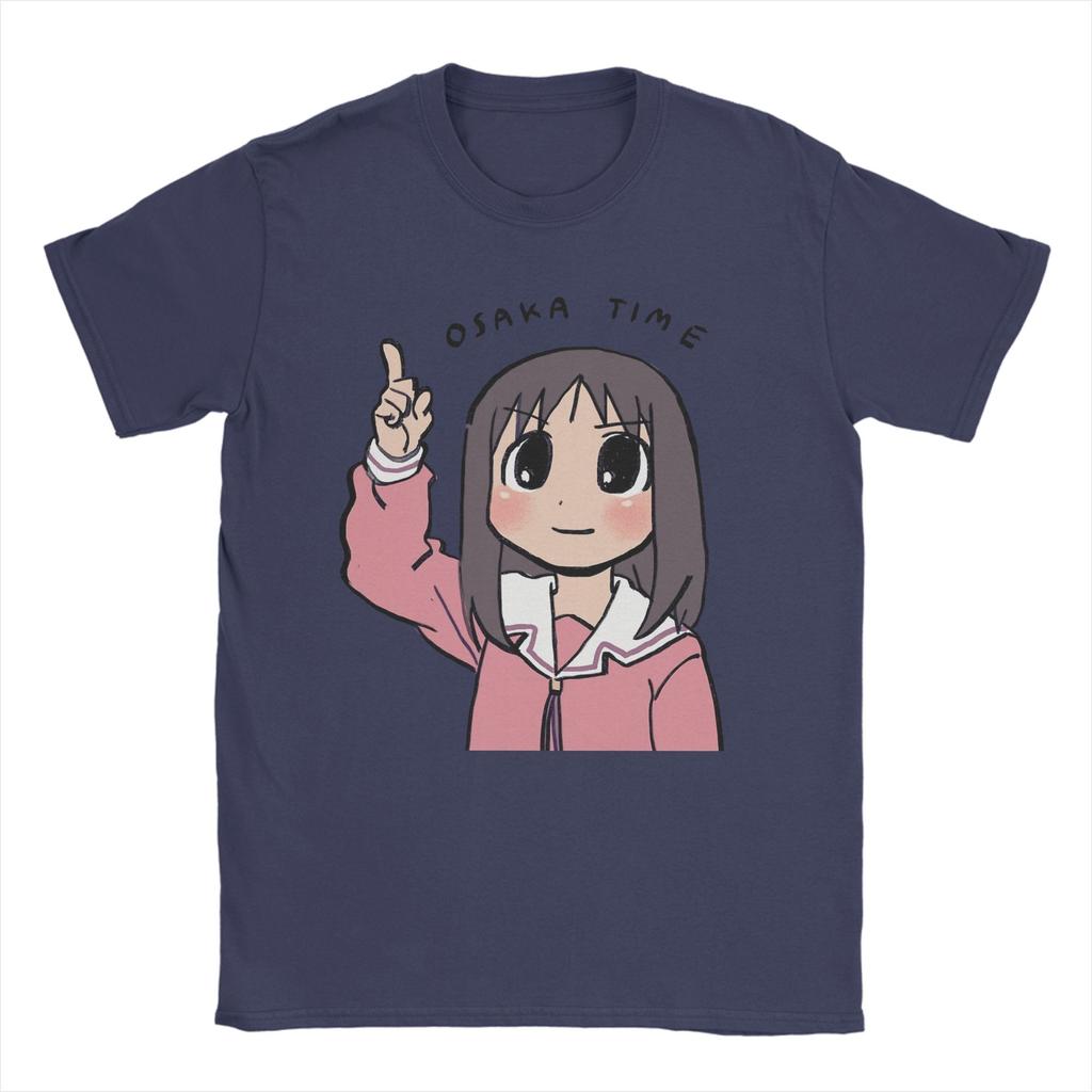 Męskie Koszulki Osaka Time Ayumu Anime Azumanga Daioh Vintage Czysta Bawełna T-shirty Krótki Rękaw Koszulka Okrągły Dekolt Odzież Nadruk