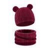 Reversible Infant Winter Hat Neck Warmer Combo Stretchy Cotton Blend 2 in 1 Baby Beanies Scarf Set for 8 to 36 Month Olds