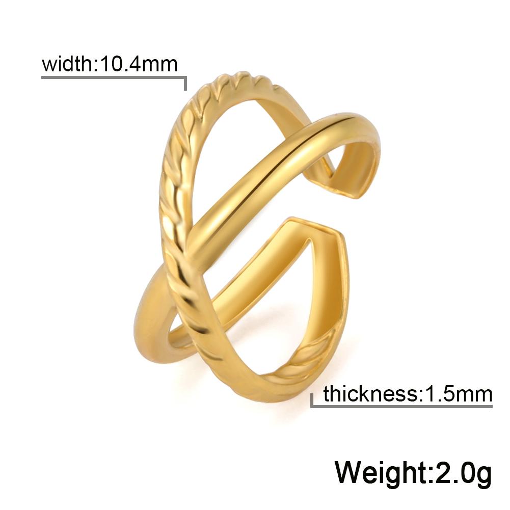 COOLTIME Women Ring Stainless Steel Adjustable Gold Color Finger Rings Mother Day Wedding Jewelry Gift 2025