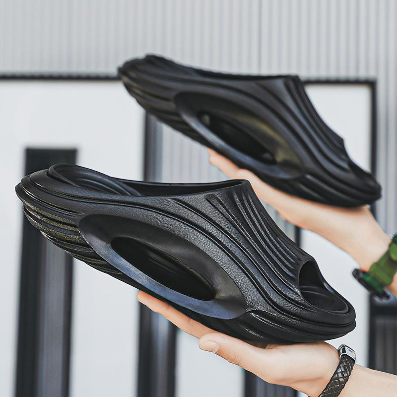 Högkvalitativa herrtofflor Inomhus Utomhussandaler Strand Bekväma Mjuka Tjocka Tofflor Herrskor Flip-flops Herr Hemtofflor