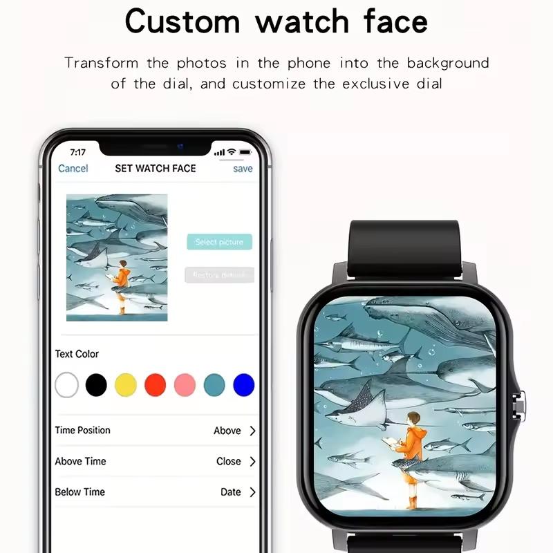 Yeni Akıllı Saat Erkekler Kadınlar Tam Dokunmatik Ekran Spor Fitness Saatleri BT Çağrı Dijital Akıllı Saat Kol Saati