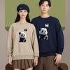 Custom Panda Pattern Heavyweight Long Sleeve Crew Neck Sweatshirt for Milk Tea Shop Workwear