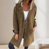 Wollmantel für Damen Winter Mittellang Locker Jacke Umlegekragen Einreihig Lange Ärmel Einfarbige Taschen Pendeln Dating