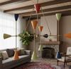 Mid Century Modern Sputnik Chandelier 9 Arm Multicolor Brass Ceiling Light Italian Style Dining Room Lamp