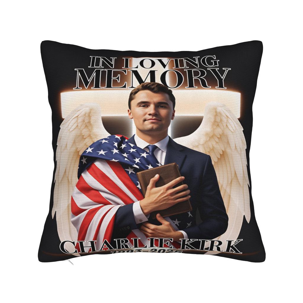 Funda de Almohada Angélica Defensora de Charlie Kirk Funda de Almohada Personalizada Fundas de Almohada Divertidas Para Sofá Decoración del Hogar