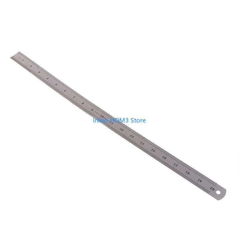 A5YD 50cm 20 Double Side Scale Stainless Steel Straight Ruler Measuring Ruler Tool серебряный