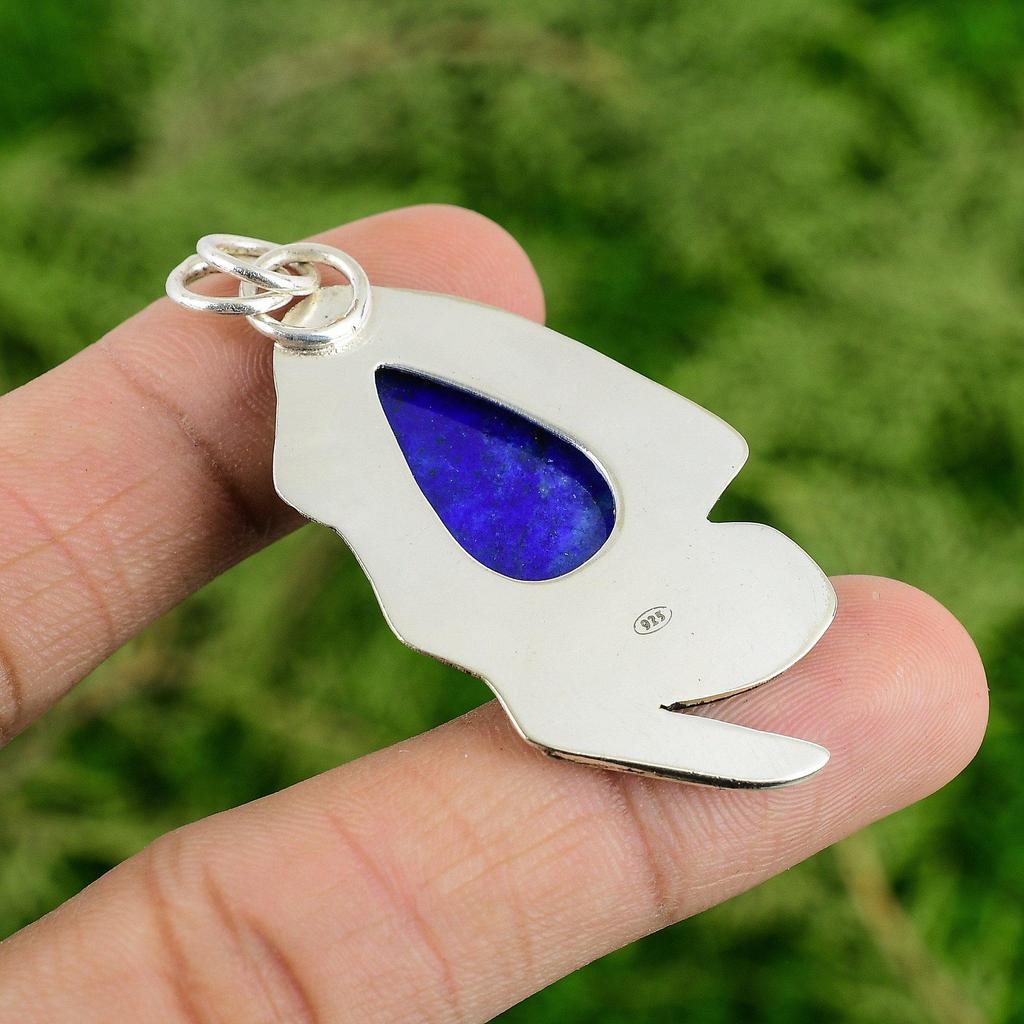 Daughters Day Deal Pear Lapis Lazuli Gemstone Sterling Silver Pendant Jewelry