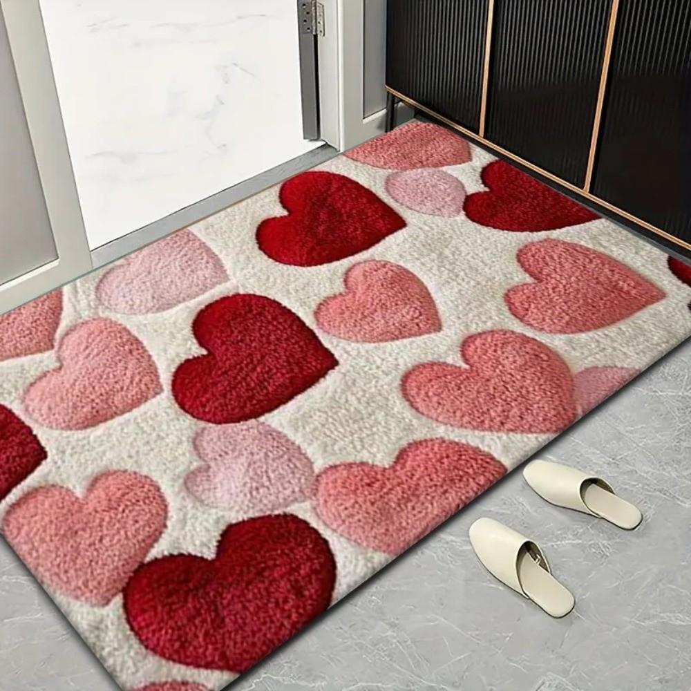 Flower Bathroom Mat Anti Slip Door Mat Wear-resistant Letter Absorbent Mat  Laundry Room