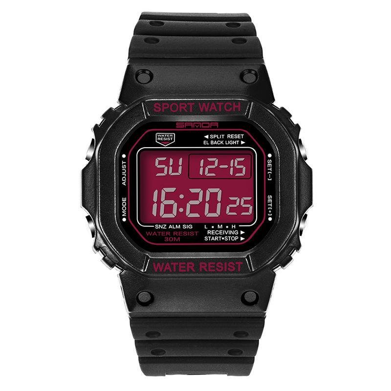Sanda Square Multifunctional Waterproof Luminous Sports Watch for Men & Women - Fashionable Student Wristwatch