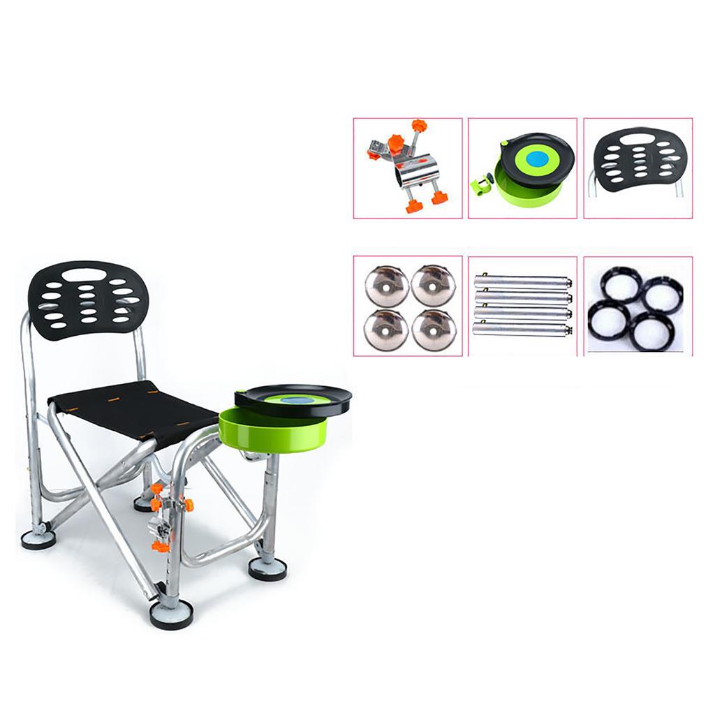 Folding Fishing Chair Aluminium Alloy 6 Levels Height Adjustable Collapsible Fishing Chair for Outdoor Fishing Camping Basic Version