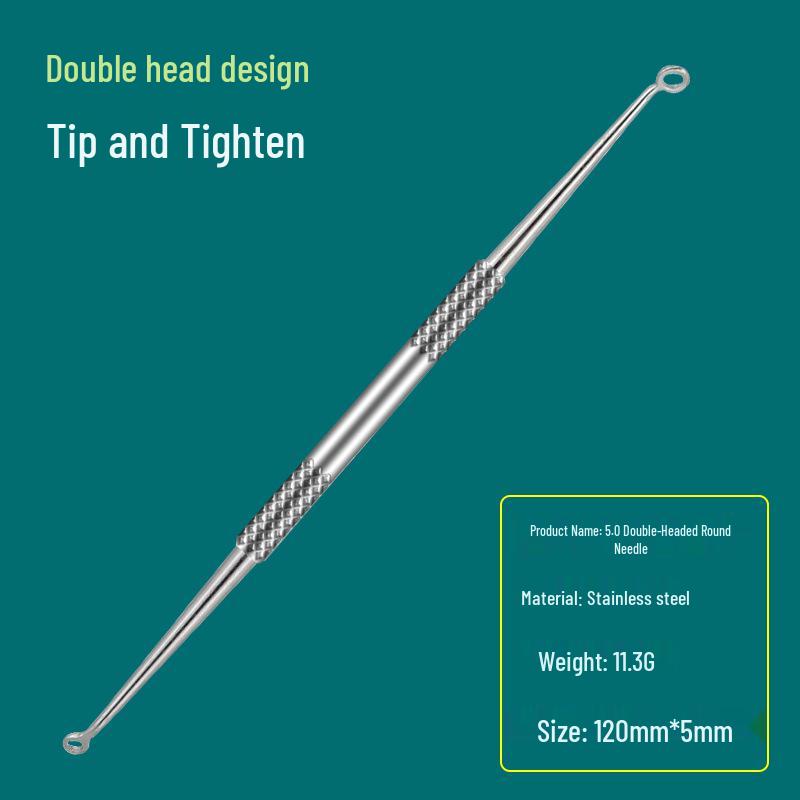 Precision Acne & Blackhead Removal Tweezers Set - Pimple Needle and Squeezing Tool