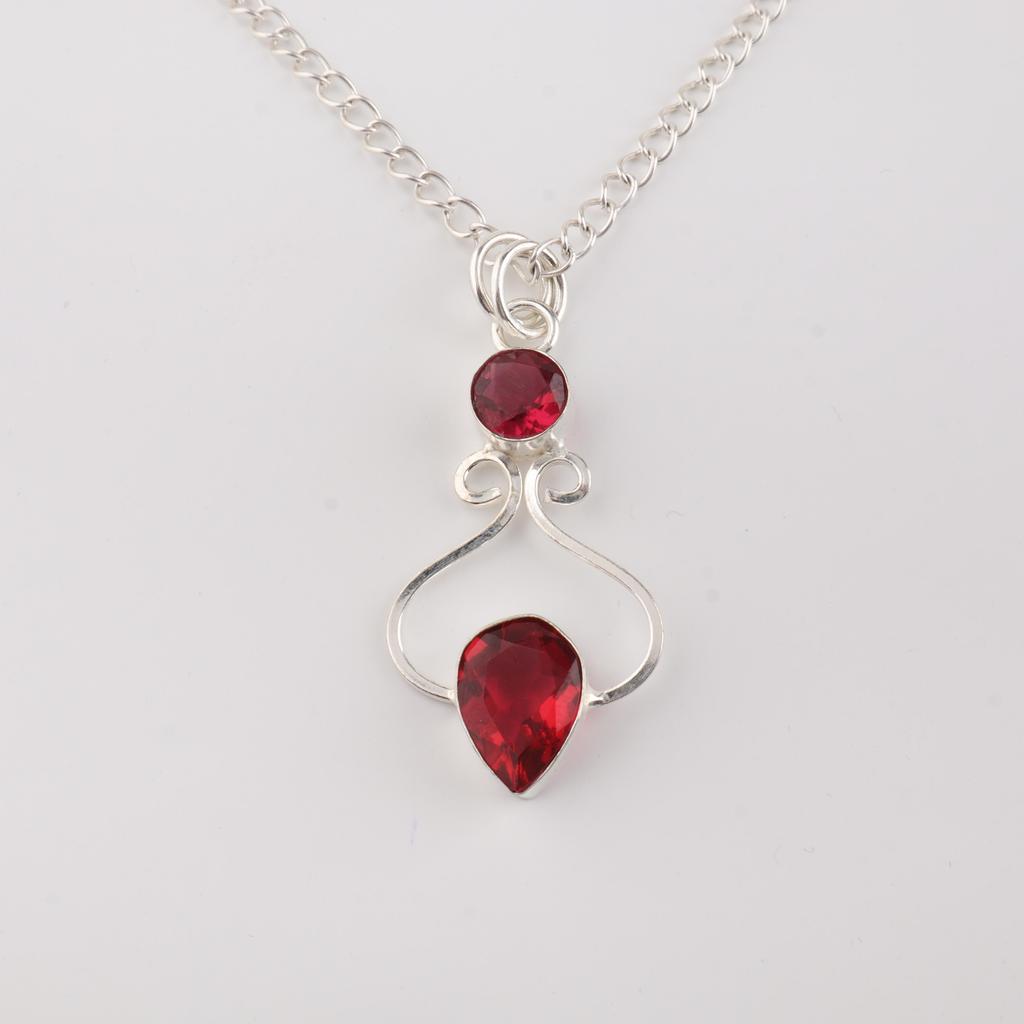 Pink Rubellite Gemstone 925 Solid Silver Handcrafted Jewelry Women Pendant 1.60" For Birthday Gift PP-13-11