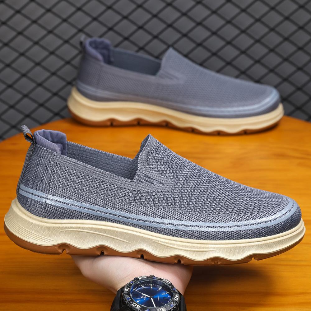 Latające tkane buty dużego rozmiaru, nowe leniwe buty, oddychające i lekkie buty na grubej podeszwie z cienkiej siateczki, buty siatkowe