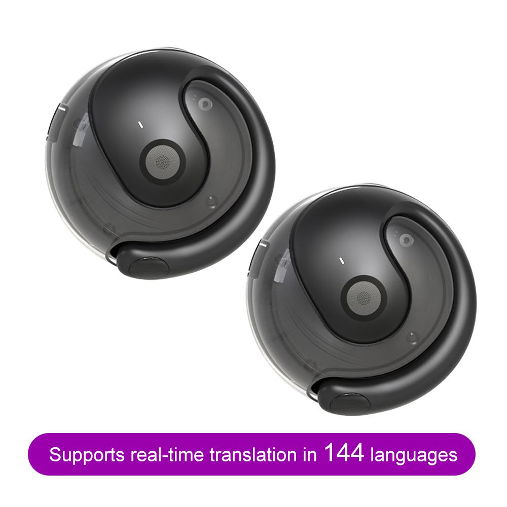 144-Language AI Translator Headphones Bluetooth 5.3 Wireless IPX7 Waterproof Real-Time Two-Way Translation for Global Business