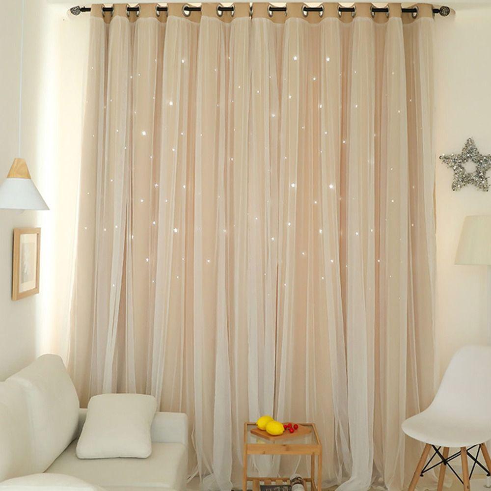 Romantic Stars Curtains Colorful Windows Drapes Tulle Blackout Curtains  Living Room