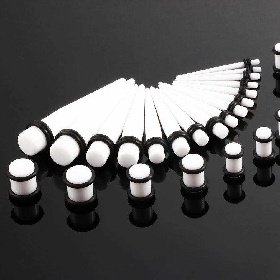 36-Piece Acrylic Pointed Cone Piercing Jewelry Set (1.6mm-10mm)