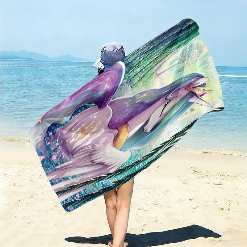 1Pc Fantasy Unicorn Sky Ride Beach Towel Microfiber Beach Towel Thin Absorbent For Beach Swimming Yoga Bath Sports 0917118