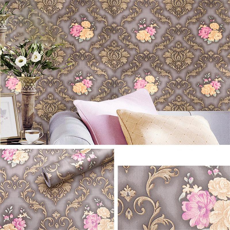 10m/20m PVC Pogrubione Europejskie Vintage Kwiatowe Tło Drukowane Samoprzylepne Tapety Naklejki Renowacyjne Wystrój Domu Hotelowego