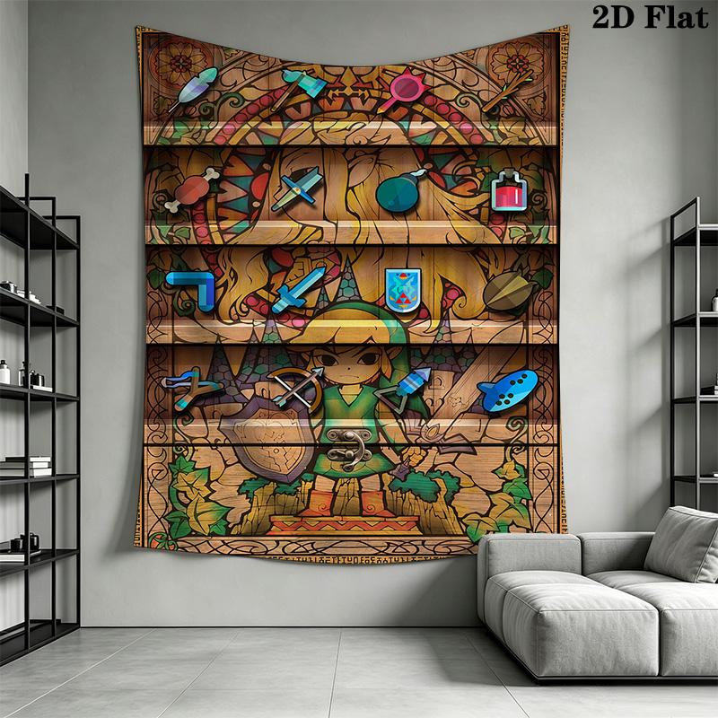 Link'S Epic Journey Zelda Adventure Tapestry Fashion Print Background Cloth Soft Wall Covering Decoration Atmospheric Background Cloth