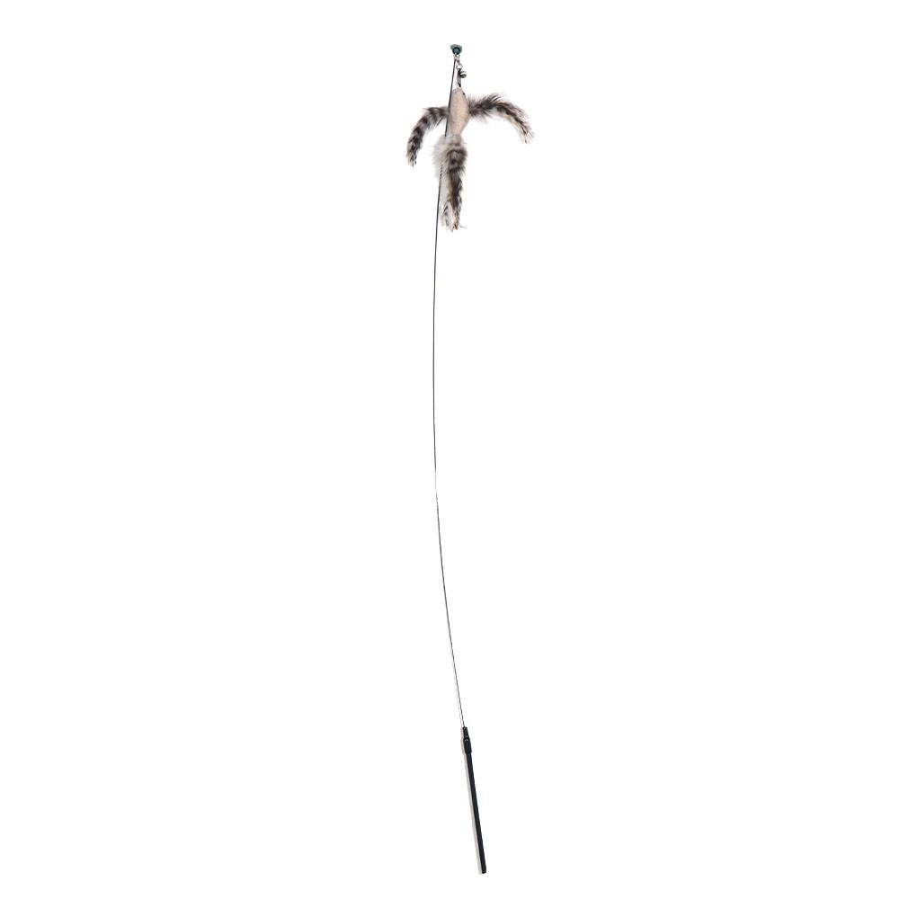 Removable Mini Free Hands With Bell Sucker Feather Bird Simulation Bird Cat Toy Cat Stick Toy Wand Toy Cat Supplies