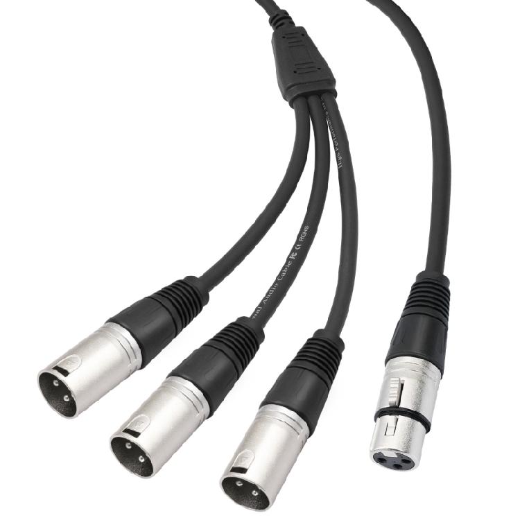 3 Output 3Pin Splitter Cable Balanced Connection For Microphone Mixers Interfaces Signal Routing