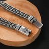 Factory Price 100% Real Solid S925 Silver Hand Woven Heavy Bracelet Men's Fashion Retro Bracelet Personality Vintage Jewelry