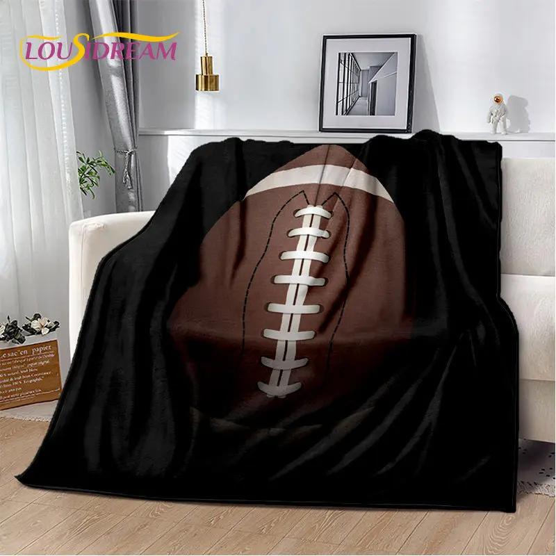 American Football Rugby Soft Plush Blanket,Flannel Blanket Throw Blanket for Living Room Bedroom Bed Sofa Picnic Cover Kids Warm