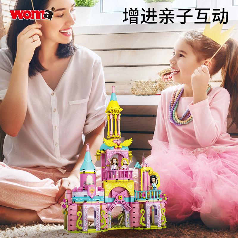 Princess Castle Series Compatible Splicing Small Particles Building Block Children Diy Creative Festival Little Girl Gift