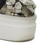Used 12166 Crystal Low-Tops 5E907C 7896 Size 35 White Beaded Rubber Silver Platform 8.7" Logo Embossed Women's from