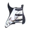 Musiclily 11-Hole SSS Loaded Pre-Wired Single Coil Pickup Pickguard Set for Fender Squier Stratocaster Electric Guitar, 4-Ply Black Pearl