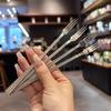 10PCS 3-toothed Stainless Steel Slender Fruit Fork Reusable Extended Handle Afternoon Tea Fork Rust-proof Salad Fork Party