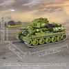 Nieuwe WO2 Militaire Tanks Bouwstenen T-34 99 Hoofdgevechts Pantserwagen Model Soldaat Figuren Bakstenen Educatief Speelgoed Cadeau