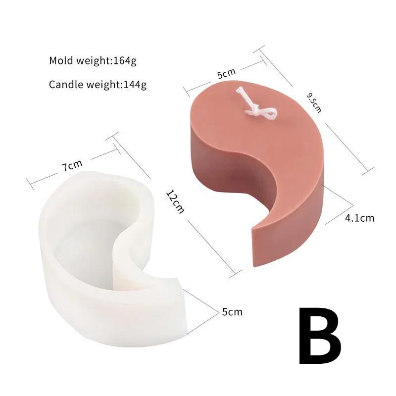 Kreative handgefertigte Tai Chi Fisch Silikon Kerzenform Desktop Dekoration Gips Harz Aromatherapie Gips Kerze Silikonformen