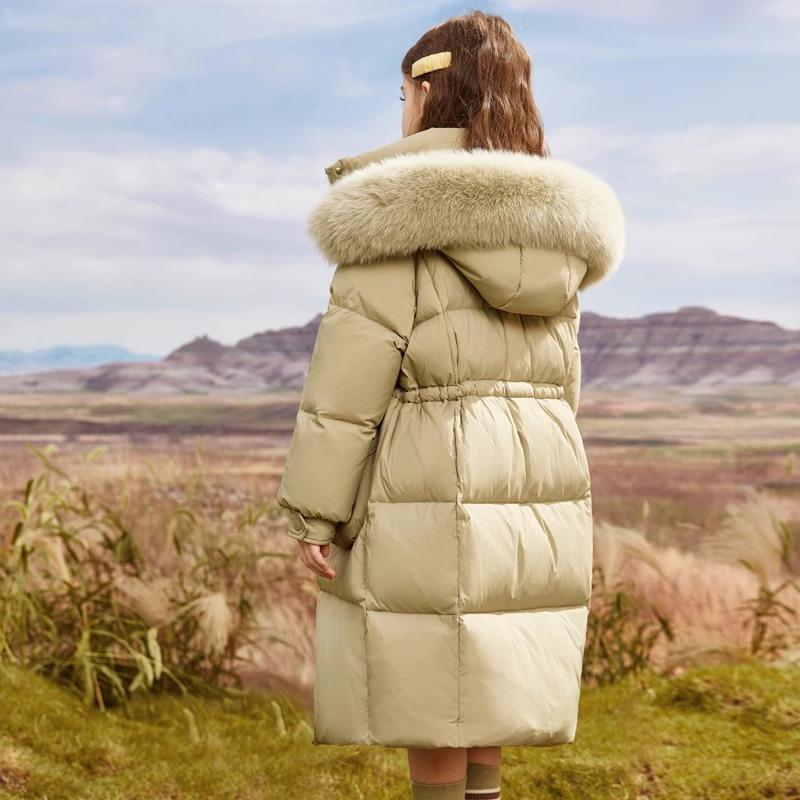 Girls' Down Cotton-padded Jacket Mid-length Winter Thickened Coat for Children