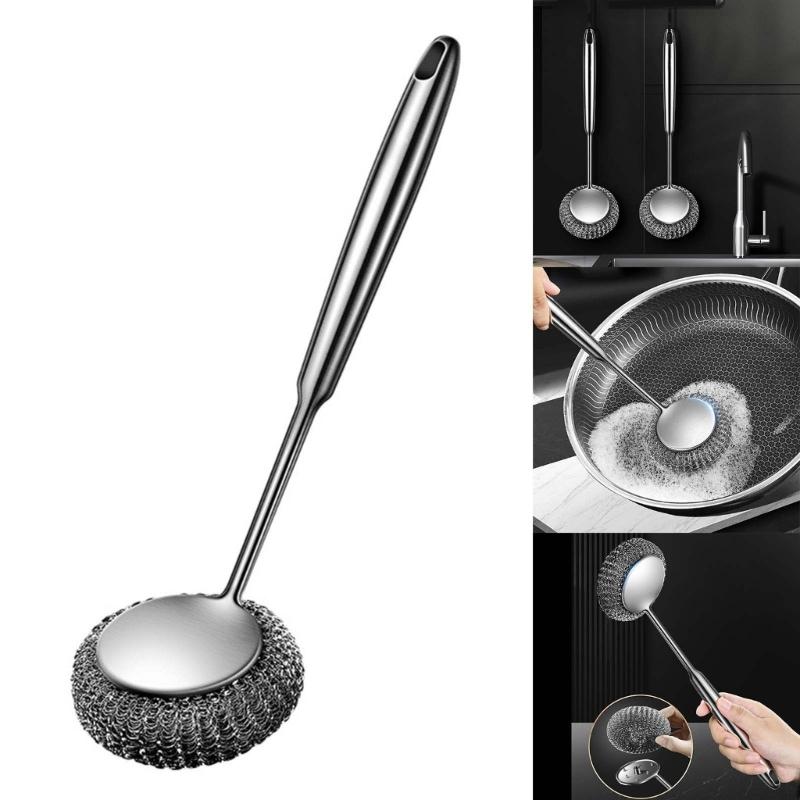 Professional Stainless Steel Scrub Cleaning Brush with Comfortable Handle