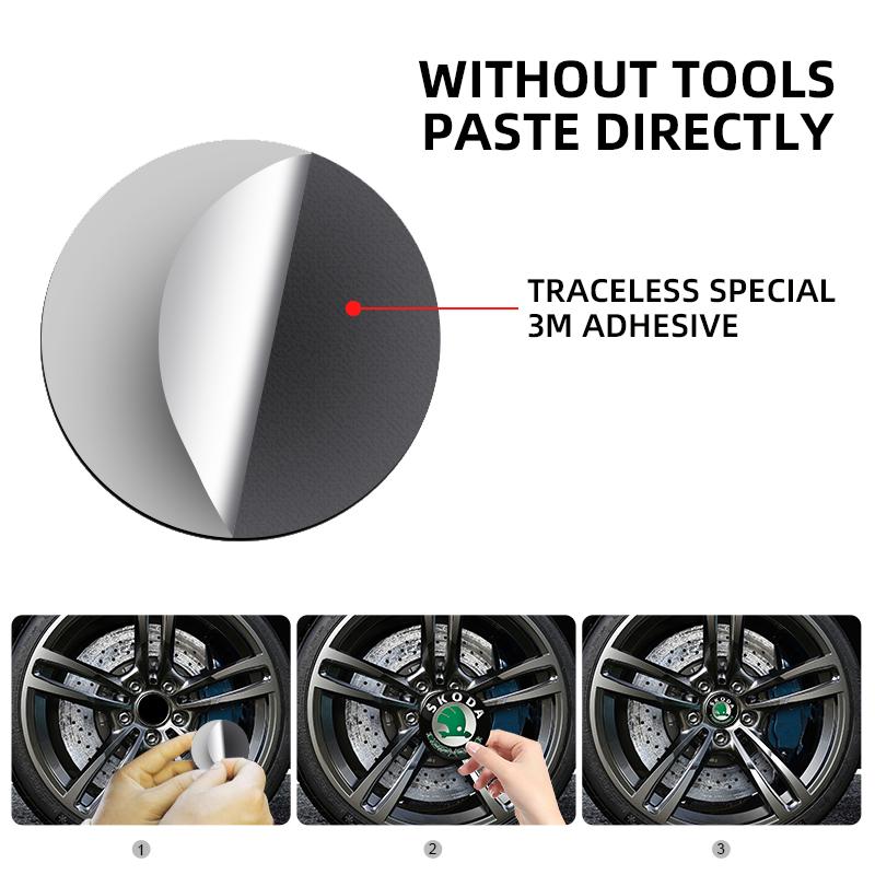 AAAIZ1 56MM Wheel Hub Cap Sticker Car Caps Rim Stickers Badge Cover For Skoda Octavia KAMIQ KODIAQ SUPERB RAPIDFABIA YETI