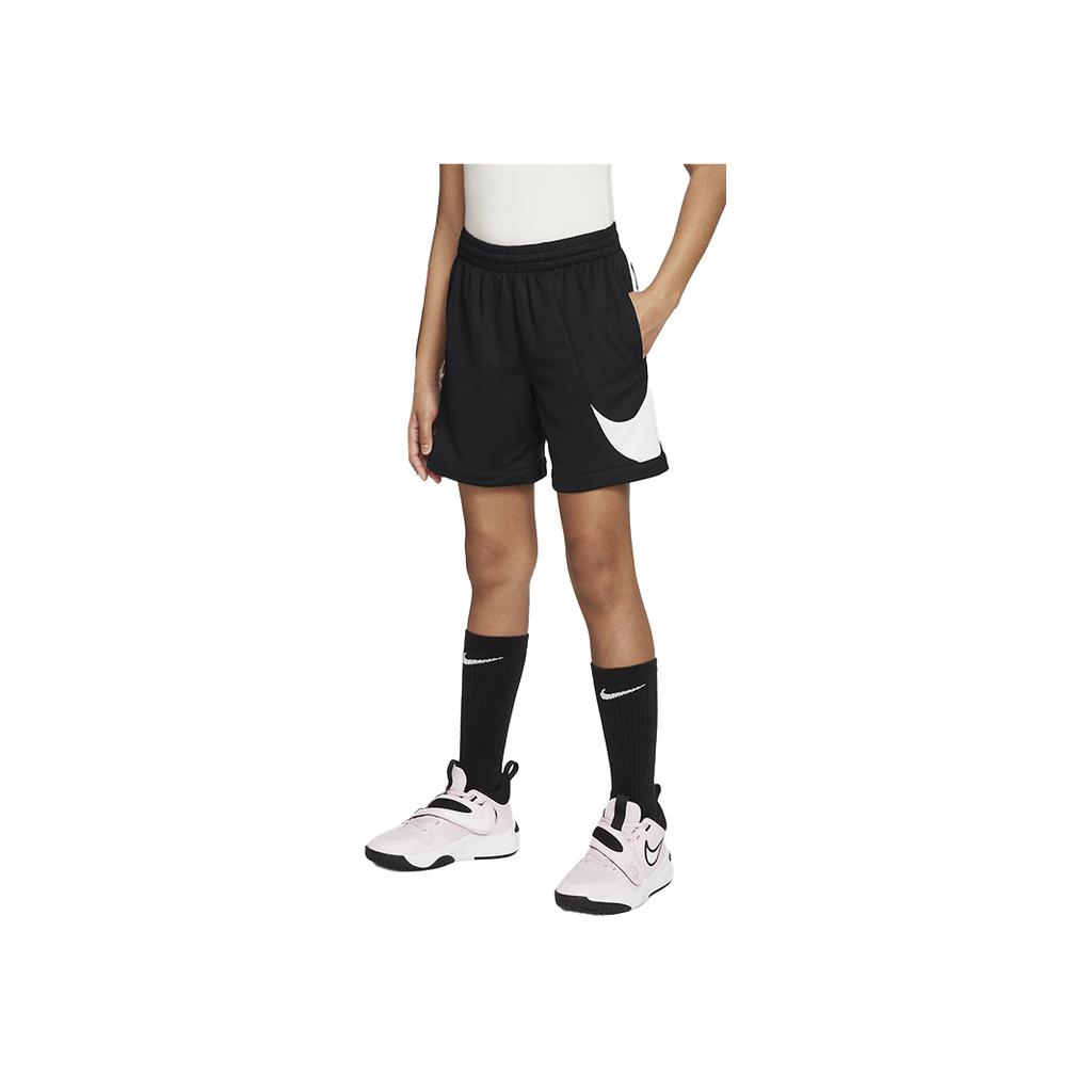 Nike Color Block Logo Print Training Comfortable Breathable Casual Shorts Kids Shorts Black FV0269010